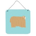 Micasa Lincoln Longwool Sheep Blue Check Wall or Door Hanging Prints6 x 6 in. MI231375